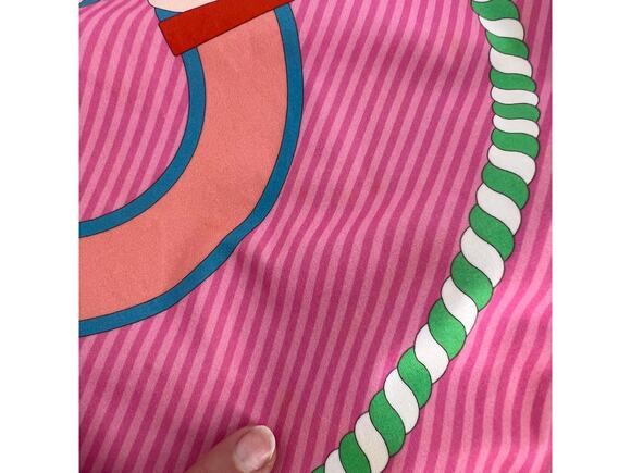 Hermes Alex Canoe-Print Jersey Swimsuit in Rose Pop - Picture 14 of 16